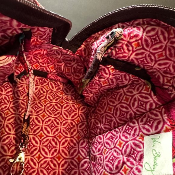 Retired Style & Fabric Mod Floral Pink '07 Vera Bradley Bag 11x5x6 SEE PICS - Picture 8 of 9
